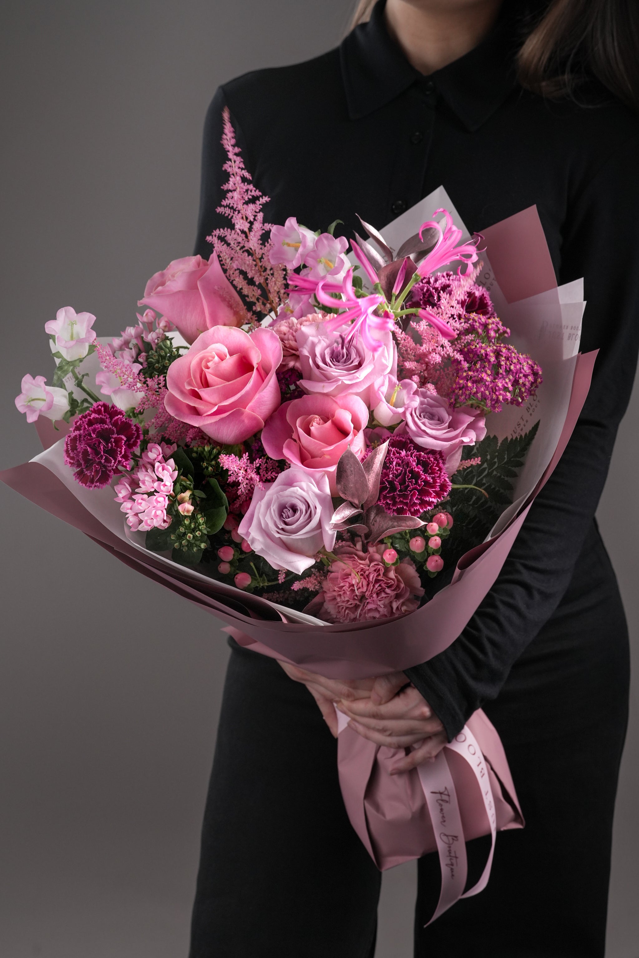 Lucy Pink Rose Bouquet | Just Bloom | Hong Kong Florist | Same Day ...